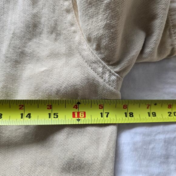 Everlane Denim Zip Up Short Coverall Romper Cream Size S Organic Cotton - Picture 5 of 6